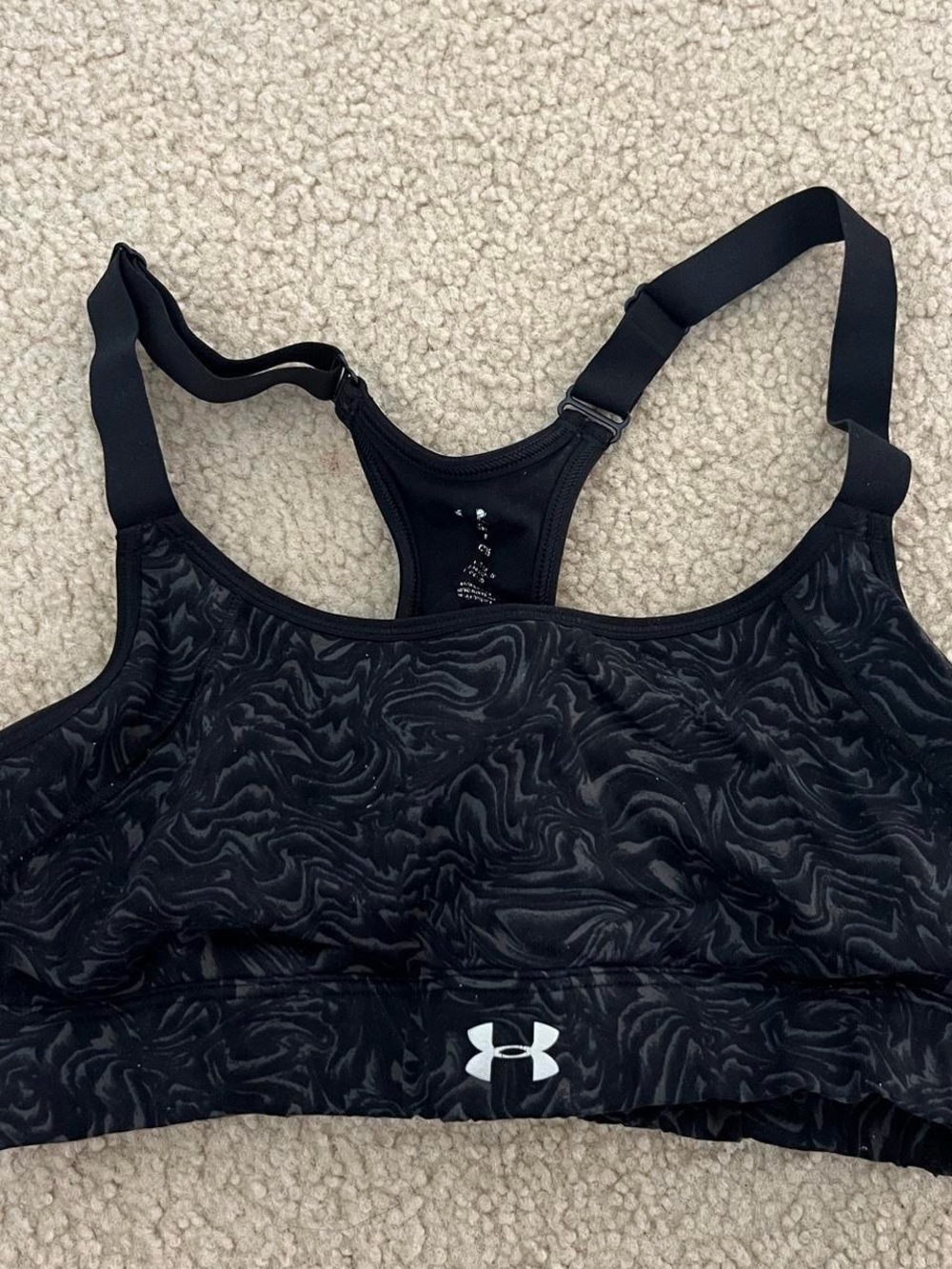 Under Armour Black Patterned Sports Bra